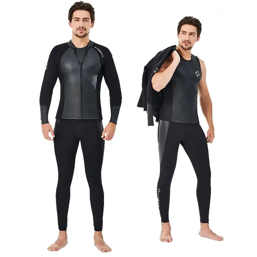 

3m Men's Neoprene Wetsuit Surf Pants Jackets Snorkeling Scuba Diving Underwater Fishing Spearfishing Suit Kitesurf Equipment