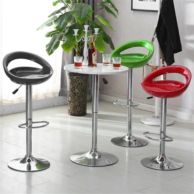 Ajustável Gás Lift Bar Chair, Assento de plástico ABS, Modern Living Room Cadeiras, Mobiliário de Bar, Verde, 2Pcs, Par