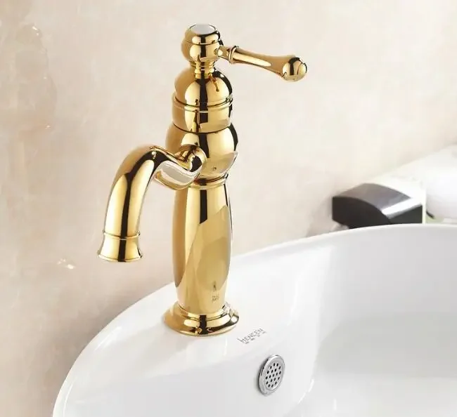 Vidric Top quality bathroom single handle sink faucets bath hot and cold water basin taps washbasin mixer golden faucet tap