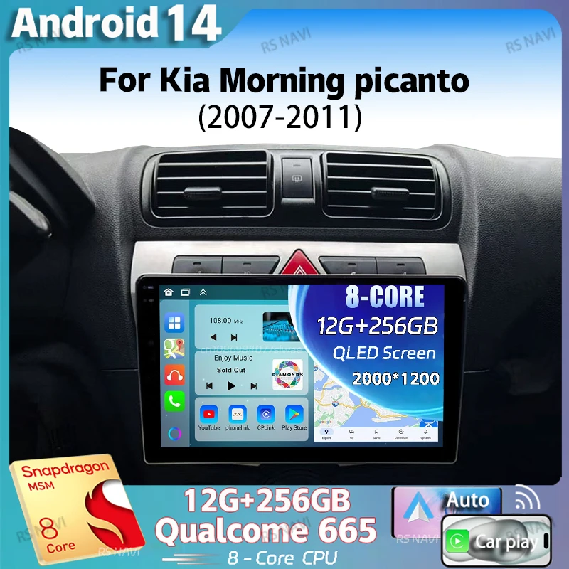 

Android 14 For Kia Morning picanto 2007 - 2011 2K QLED Android Car Radio Multimedia Video Player GPS Stereo CarPlay