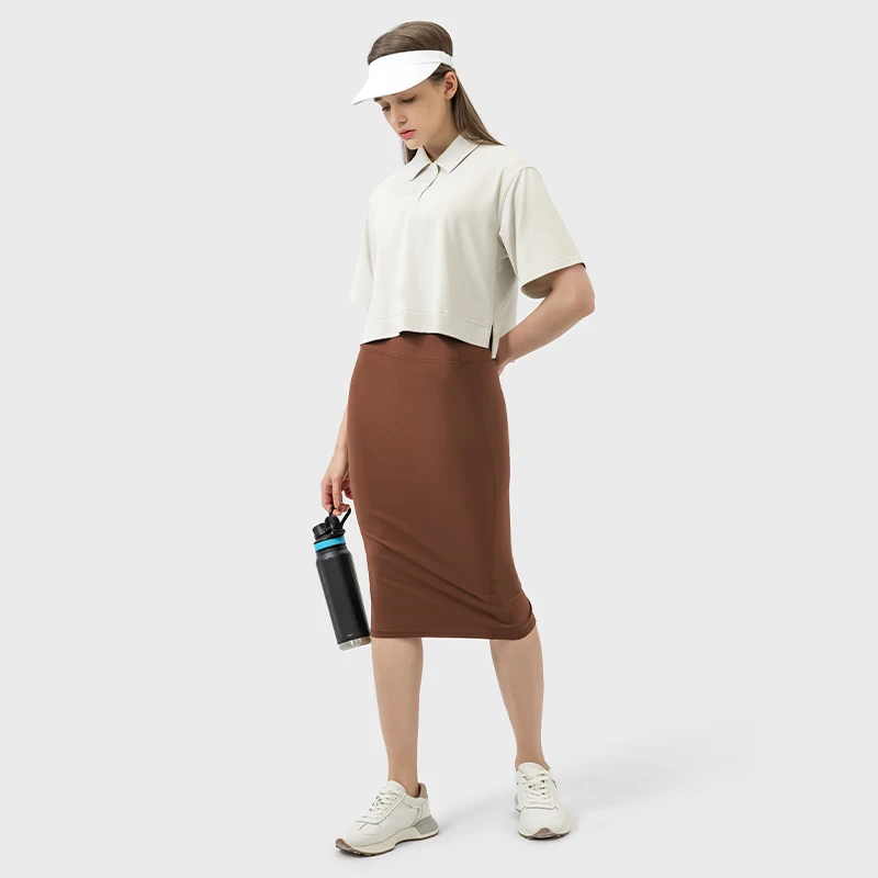 2024 New Lemon Women Golf Wear Skirt Outdoor Sports Tennis Sexy Hip Skirt with Split Tail Casual Commuting Slim Sports Skirt