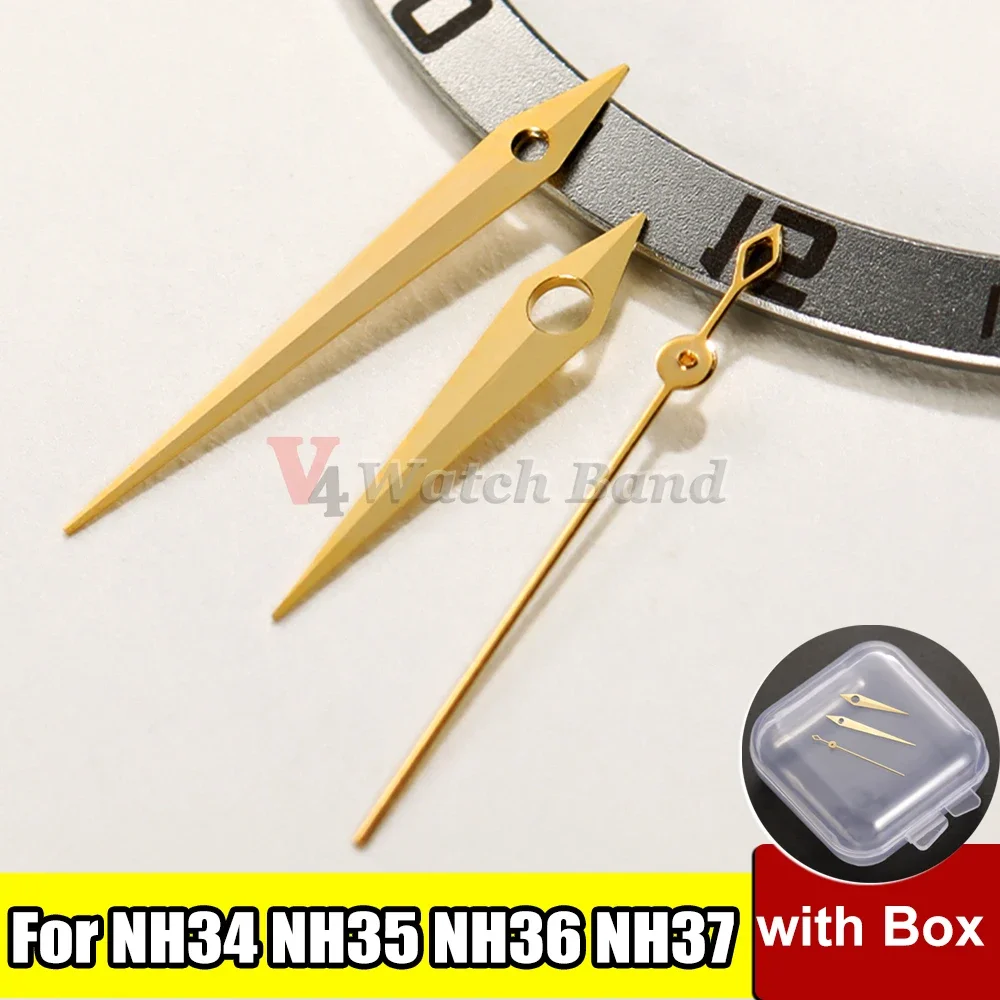 Reloj de mano estilo cóctel NH35 NH36 NH37 manecillas pulidas 14*18*19mm Dauphine Aiguille Presage accesorios de reloj puntero de agujas