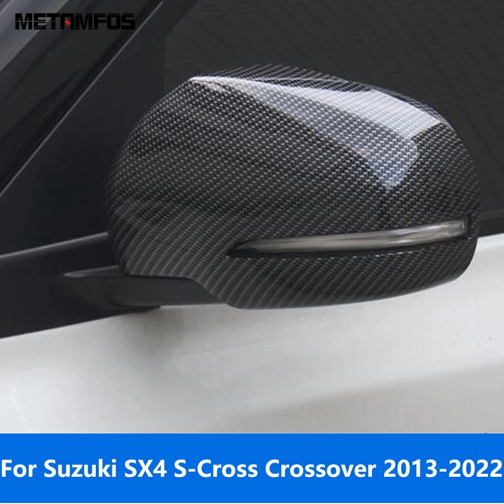 For Suzuki SX4 S-Cross Crossover 2013-2021 2022 Carbon Fiber Rearview Side View Mirror Cover Trim Bezel Accessories Car Styling