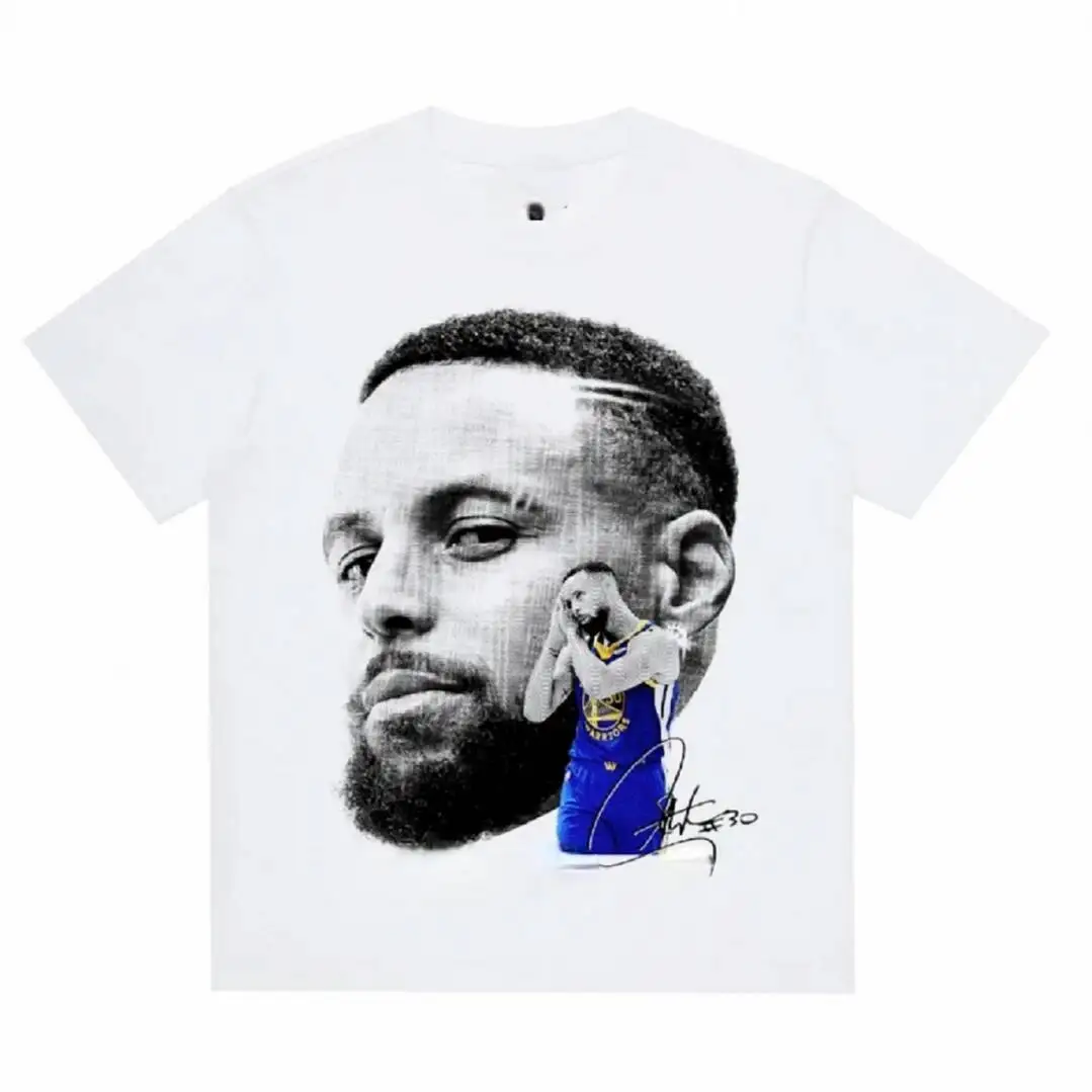 

Summer New American Curry Big Head Pure Cotton Printing Heavy Pure Cotton Short-sleeved T-shirt Top Men's Trend Top
