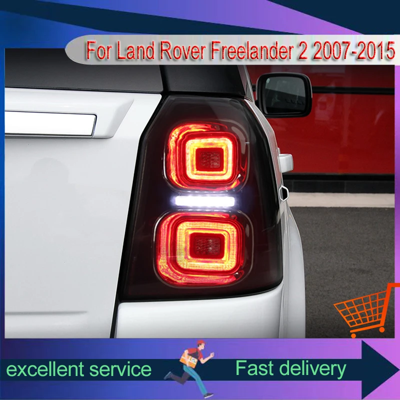 Car Taillight For 2007-2015 Land Rover Freelander 2 Rear Lamp DRL Turn Signal Highlight LED Bulbs Reverse Auto Car Accessories