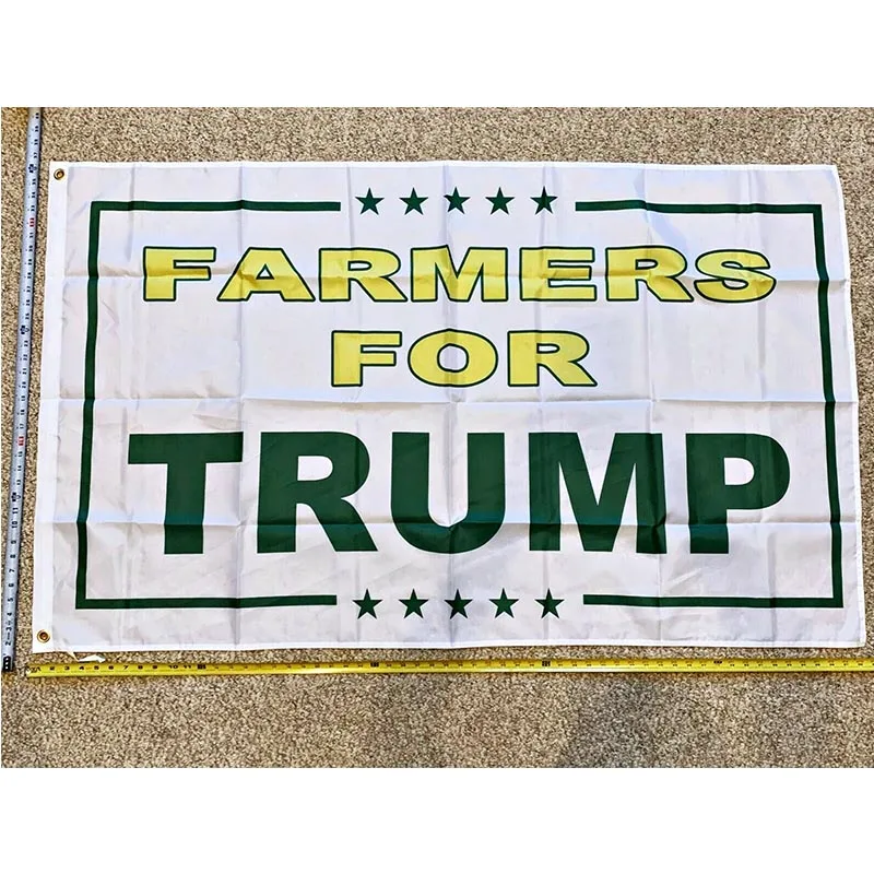 Donald Trump Flag FREE SHIPPING Farmers For Trump WHITE 3x5' Sign USA John Deere yhx0304