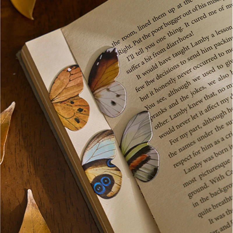 4 unids/set de marcapáginas de mariposa coloridos, bonito marcapáginas magnético, página de libro estética, Hodler, papelería Kawaii, accesorios de lectura
