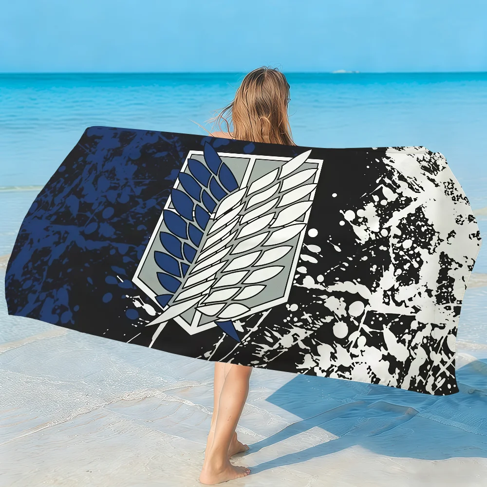Anime Attack on titan Towel Quick Drying Beach Towels Are Suitable For Swimming Pools Camping Yoga And The Gym