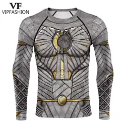 VIP FASHION Compression Long Sleeves Anime movie Marc Spector Moon Soldier Knight Superhero Cosplay Shirts Gym Sport Tops Tees