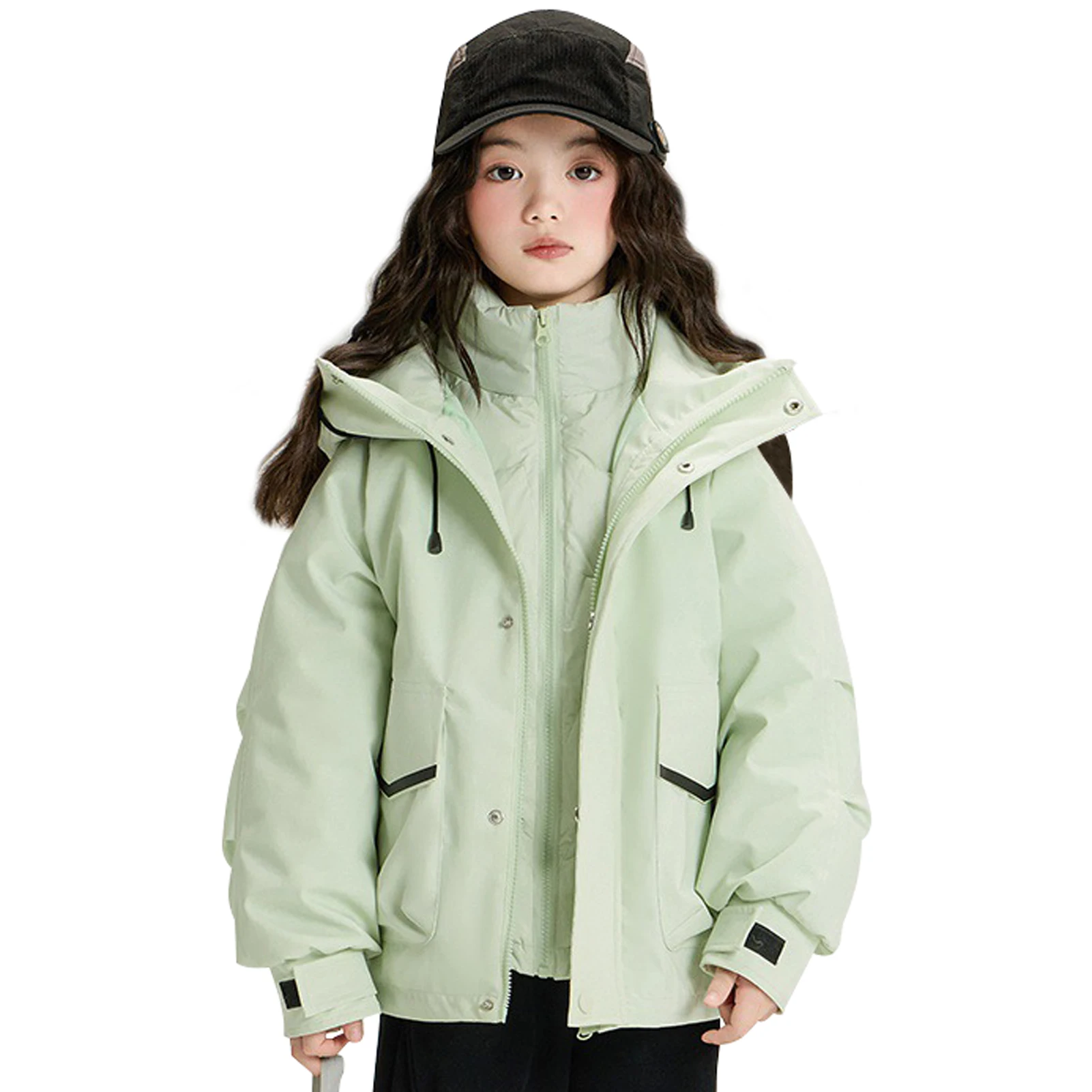 

Girl's Waterproof Windbreaker Coat,Warm Thick Snow Jacket,2-Piece Boys Interchange Jacket,Outdoor 3 IN 1 Children's Ski Outwear