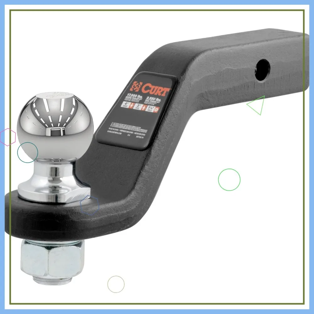 

Heavy-Duty Trailer Hitch Mount with 2-5/16-Inch Ball, Fits 2-Inch Receiver, 15,000 lbs Capacity, 4-Inch Drop