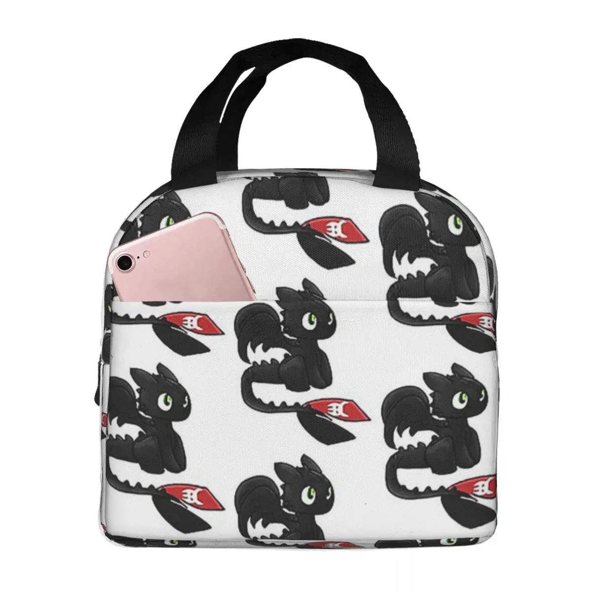 Toothless How To Train Your Dragon Lunch Bags Insulated Bento Box Lunch Tote Leakproof Cooler Thermal Bag for Woman Kids Office