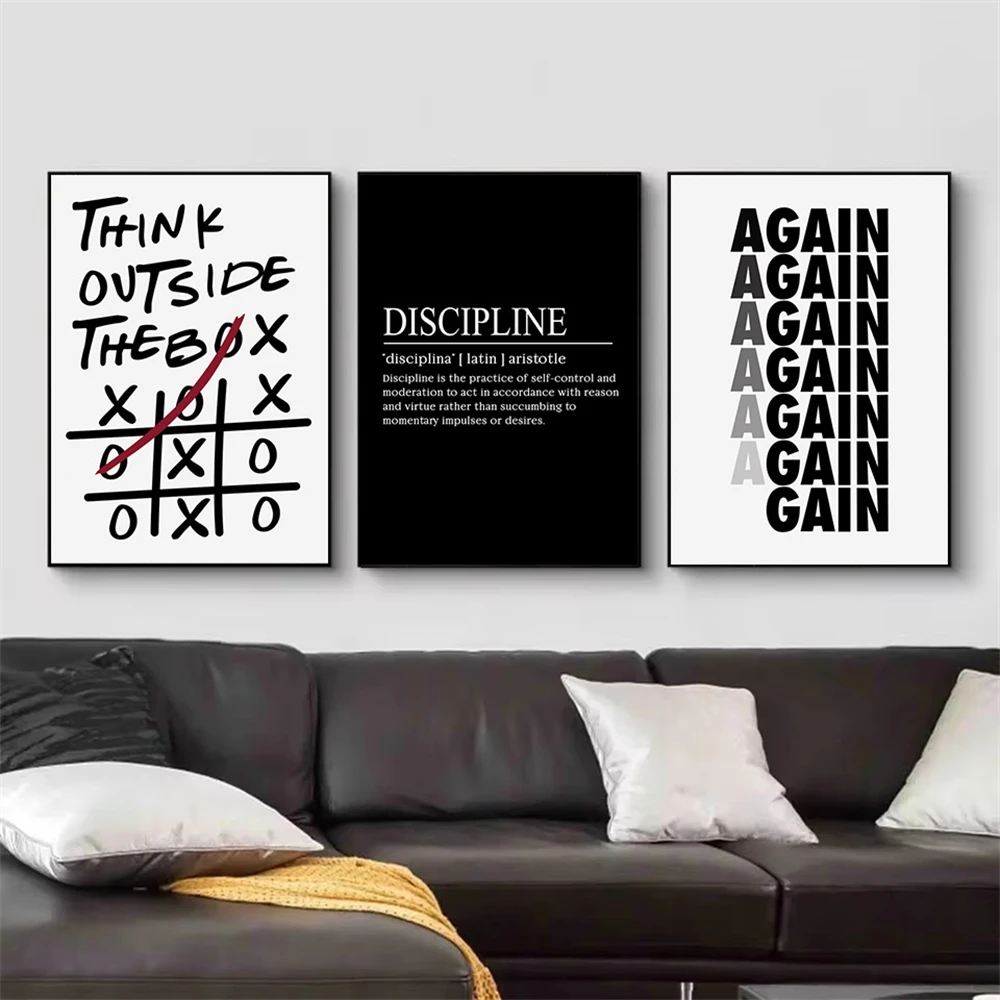 

Motivational Quotes Inspirational Discipline Poster Wall Art Canvas Painting Print Pictures Modern Living Room Home Office Decor