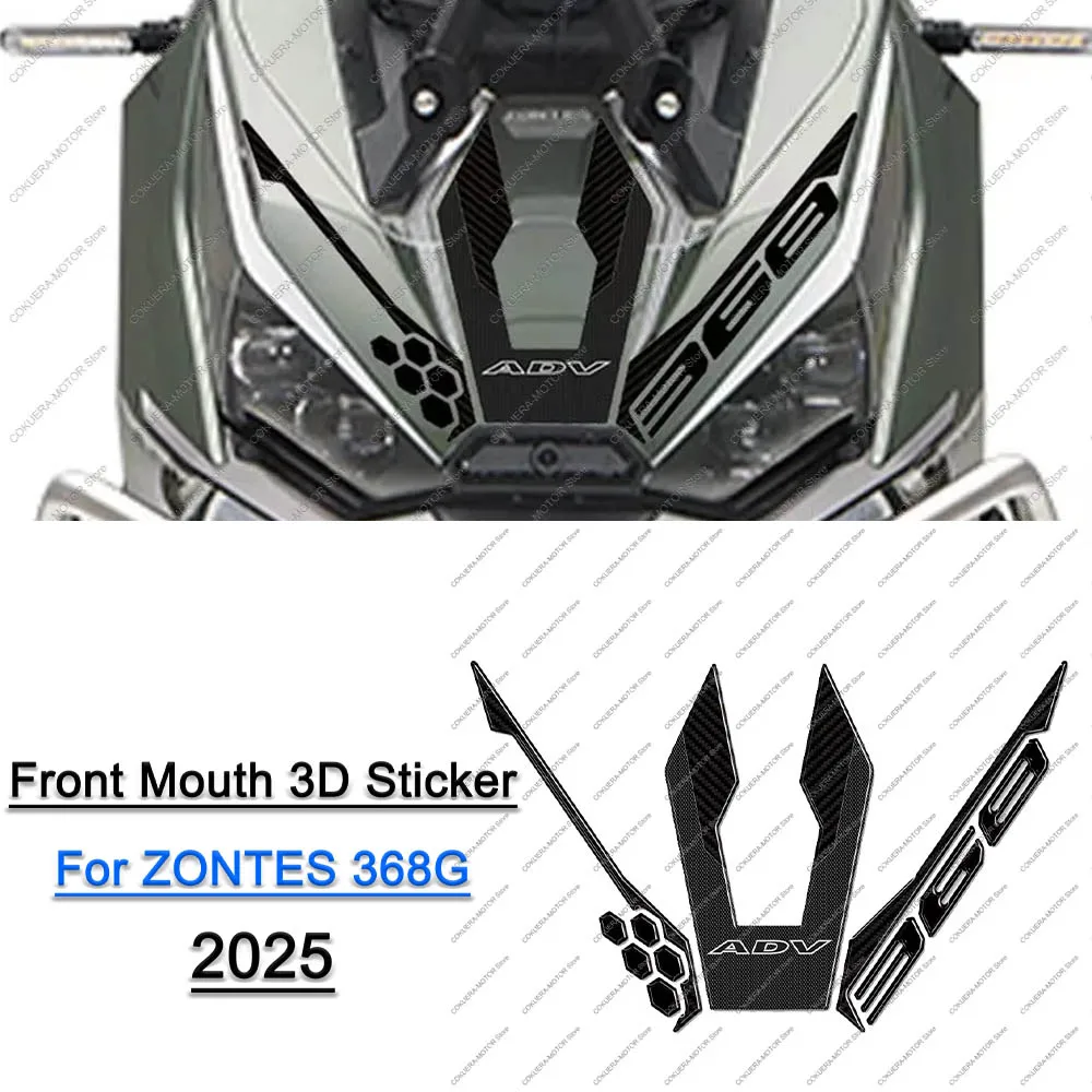 

For Zontes 368G 368g Motorcycle Accessories Motorcycle Front Mouth Protection 3D Stickers Waterproof Decorative Sticker