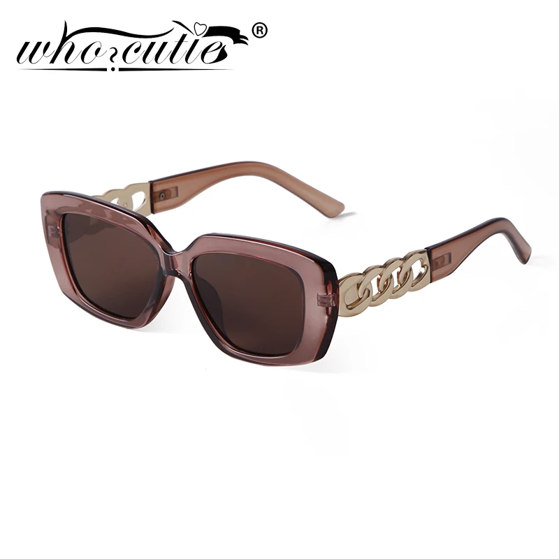 Trendy Brown Hollow Out Square Sunglasses Women Brand Designer Big Frame 90s Men Sun Glasses Shades Eyewear Female Sunnies UV400