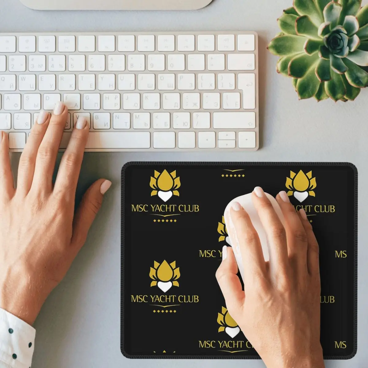 MSC Yacht Club Logo Design Cap Mouse Pad Computer Keyboard Mouse Mat Gaming Laptop Desk Mat Office Table Mats #2