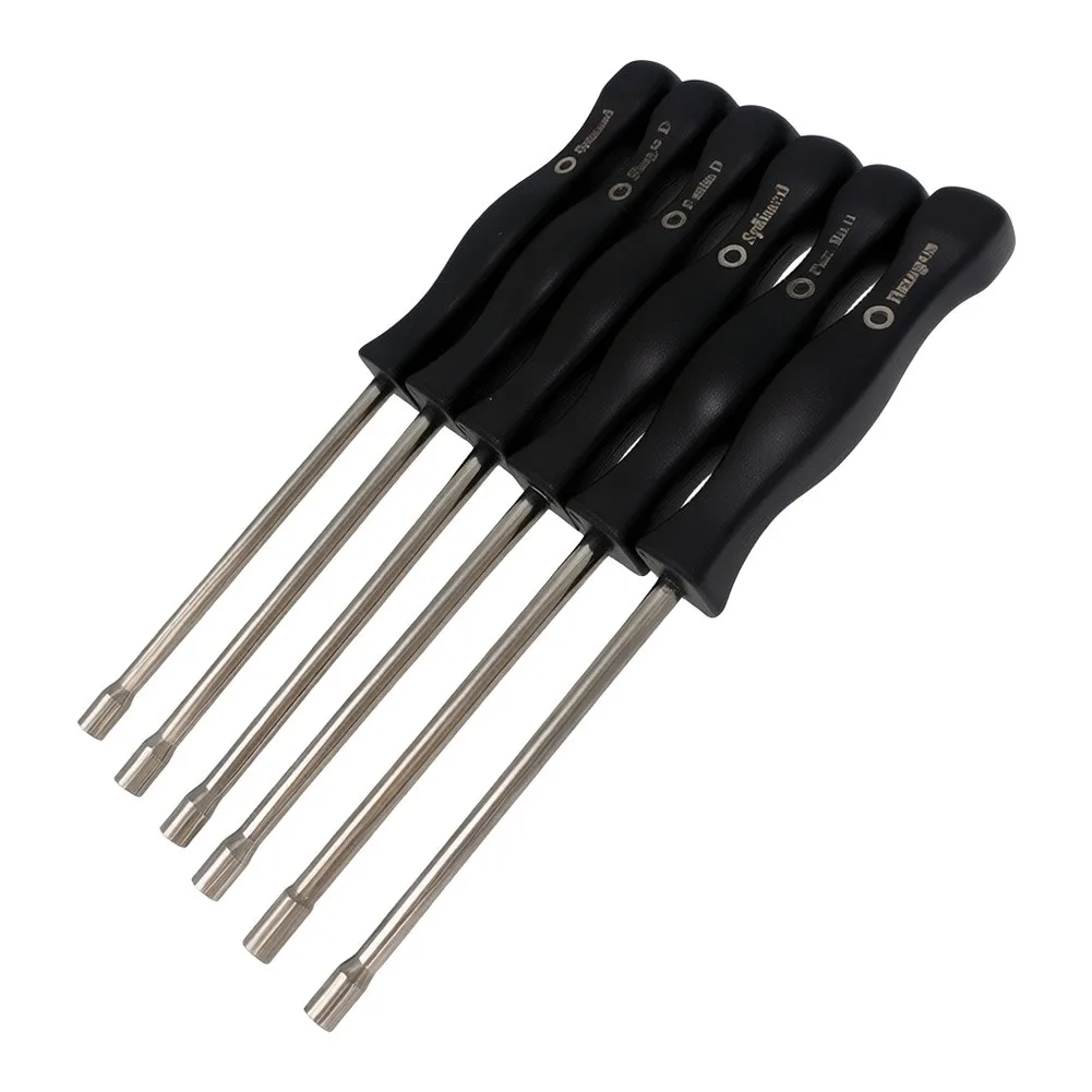 Carburetor Adjustment Tool Set 6 pcs for Lawn Mowers and Small Engines with Compact Size 16.5 cm and Black Finish