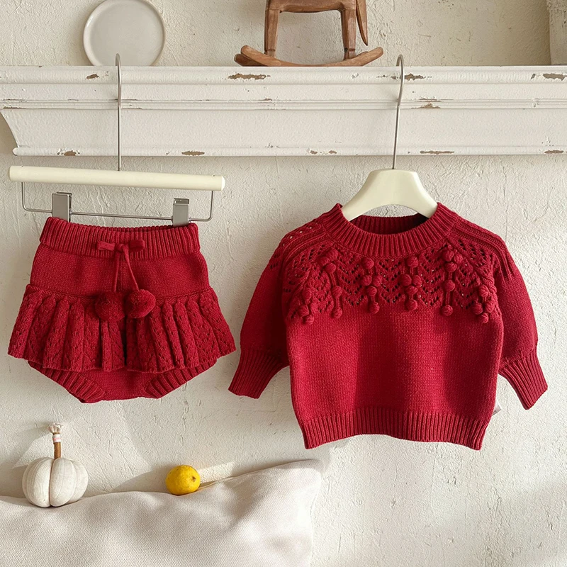 2025 جديد الخريف 0-3Yrs ملابس الأطفال دعوى طويلة الأكمام بلوفر مغزول سترة + PP السراويل طفل رضيع فتاة الملابس مجموعة