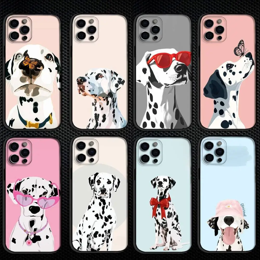 

Dalmatian dog illustration Phone Case For iPhone 16,15,14,13,12,11 Plus,Pro Max, Others Soft Black Cover