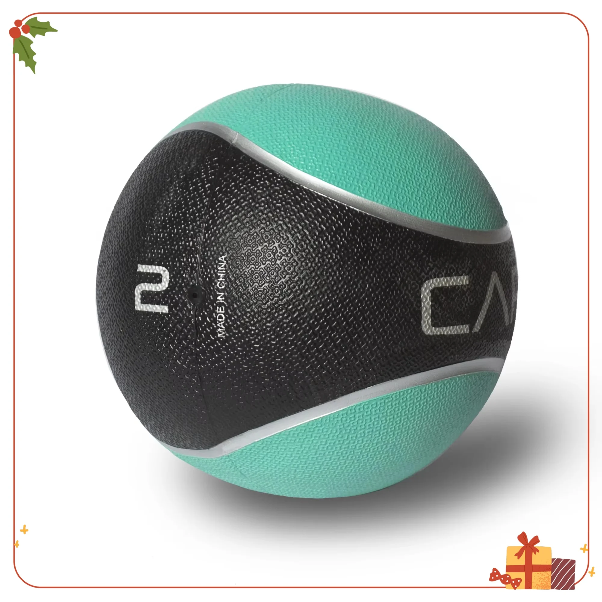 كرة طبية مطاطية بوزن 2 رطل، كرة تمرين مرجحة لتدريبات القوة واللياقة البدنية الأساسية