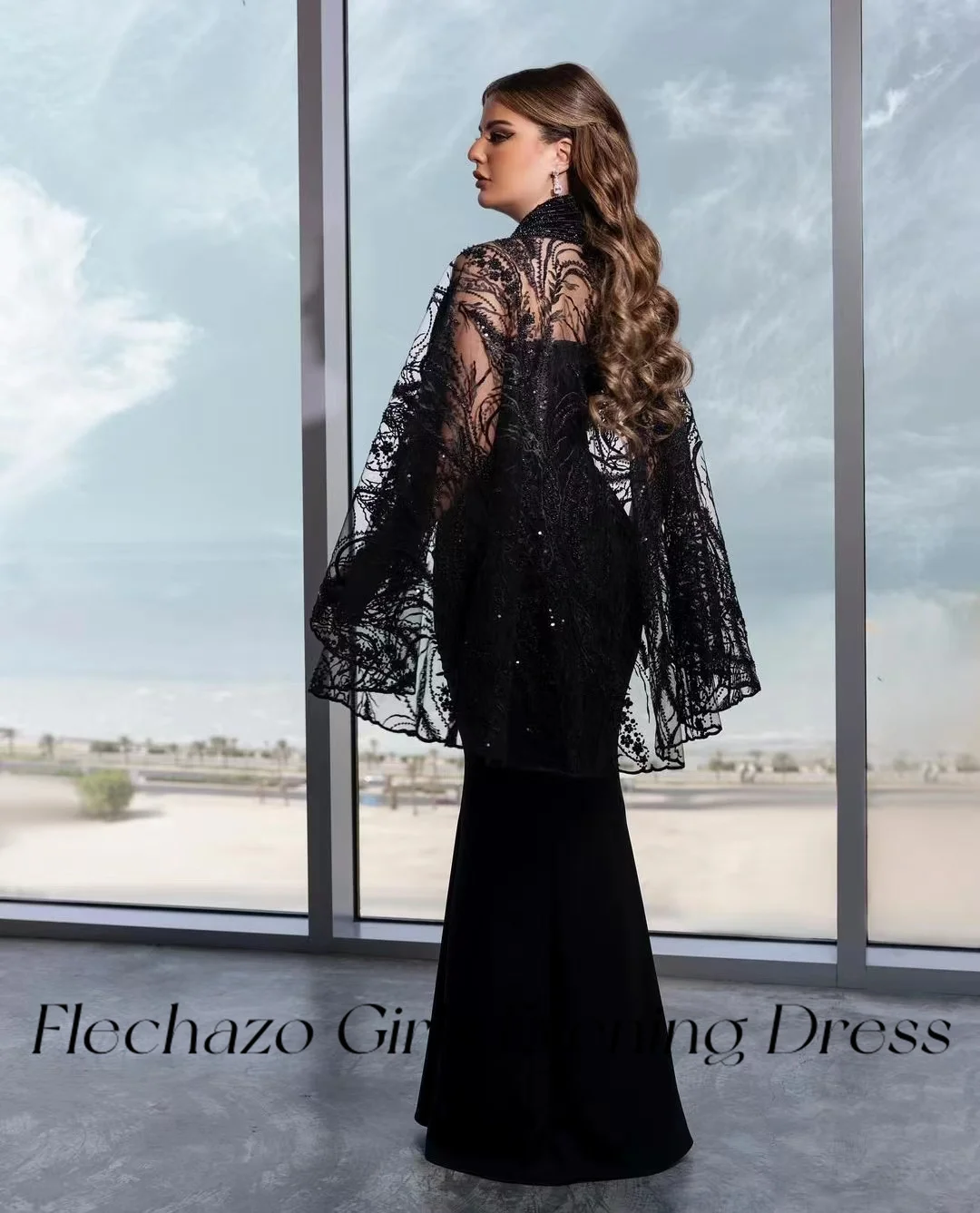 Flechazo-Vestidos de Noche negros con lentejuelas sin tirantes para mujer, traje Formal de fiesta, 2024