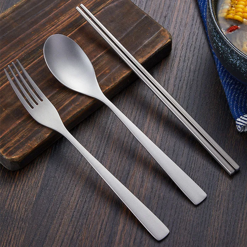 Pure Titanium chopsticks,Spoons And Forks,Antibacterial And Anti-mold,Lightweight,Portable Outdoor Travel/Camping Tableware Set