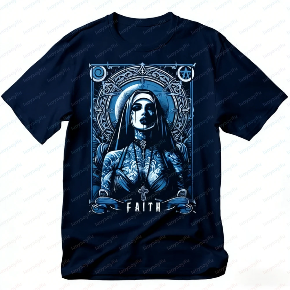 Unholy Nun T-Shirt: Gothic Satan Baphomet Halloween Shirt