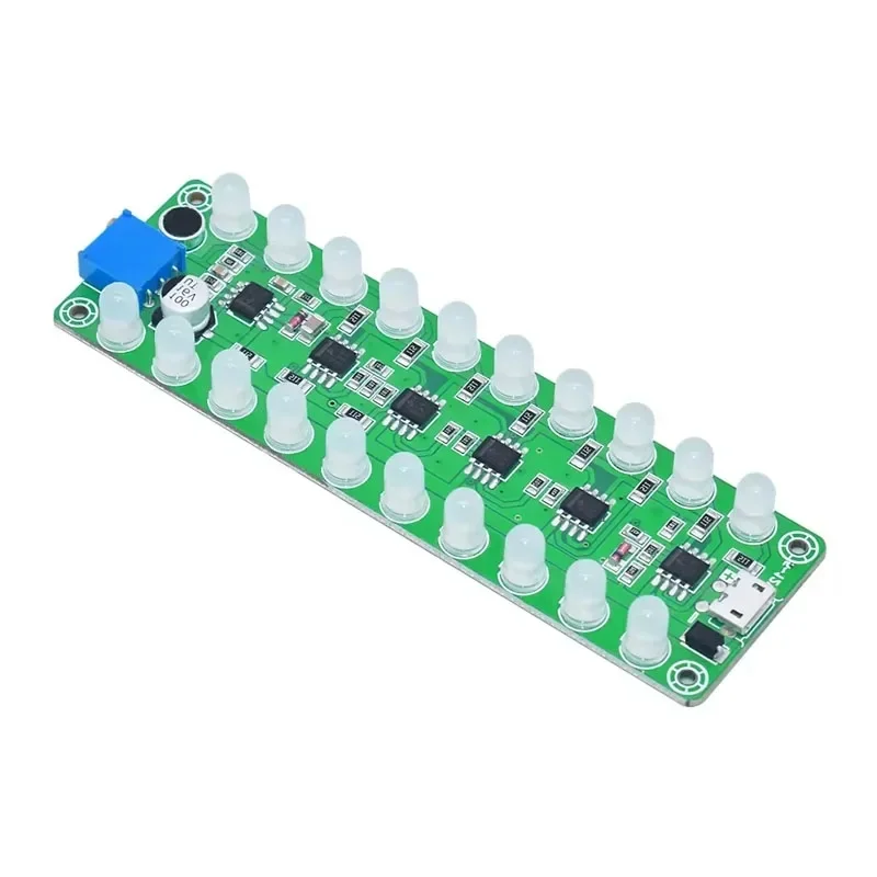 Voice-Controlled Induction Power Amplifier Spectrum Audio Level Meter Module LED