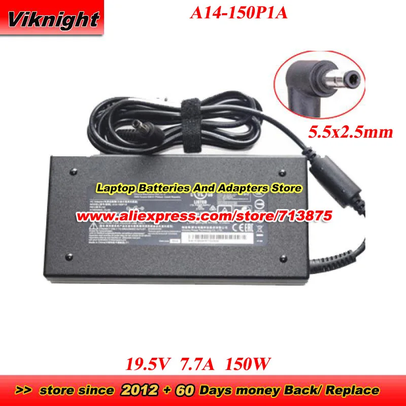 Genuine A14-150P1A For CHICONY 19.5V 7.7A 150W AC Adapter 5.5x2.5mm for MSI GS60 GS70 GE62 GS63VR GP73 MS-16P6 MS-16J9 GL62M
