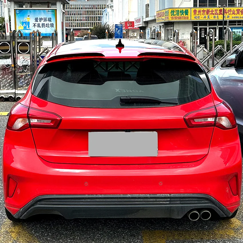 Car Accessories For Ford Focus ST Line Hatchback 2019-2023 Carbon Fiber ABS Car Spoiler Tail Rear Bumper Protector Auto Parts