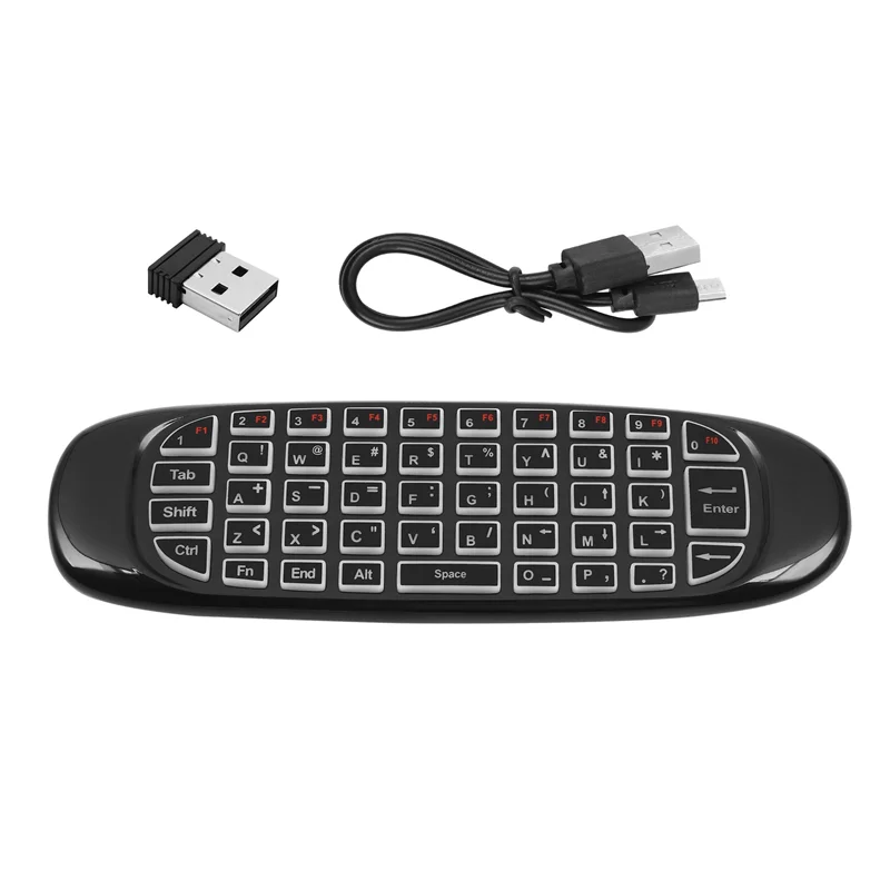 Clavier sans fil Air Mouse, télécommande RF 2.4G, rétroéclairage vocal C120, Android, Smart TV Box