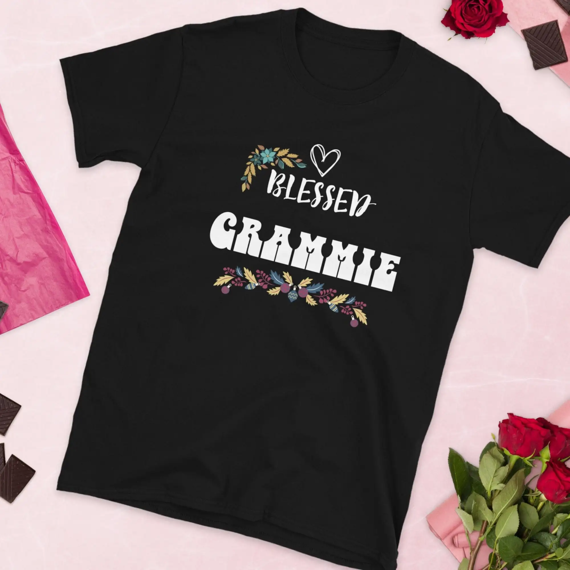 Blessed Grammie T Shirt Grandma Floral Print Granny Grandma'S Garden