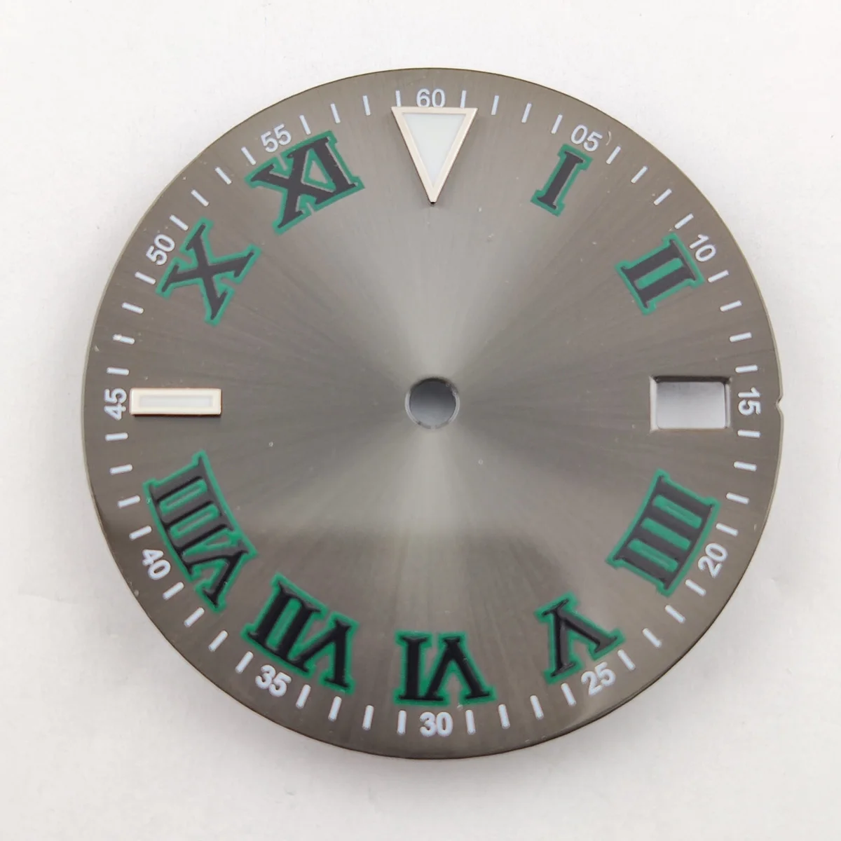 custom logo dial 28.5mm dial Watch dial Modified Replacement Green Luminous for NH35/NH36/4R/7S Movement with Single Calendar