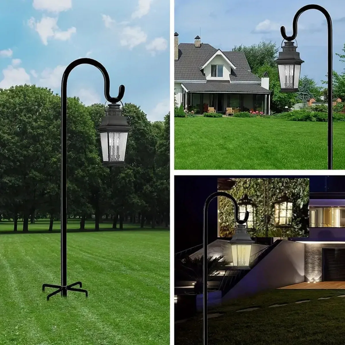 1pc Shepherd Hooks Thick Adjustable Rust Resistant Shepards Hooks For Outdoor Solar Lights, Lanterns, Flower Basket, Bird Feeder