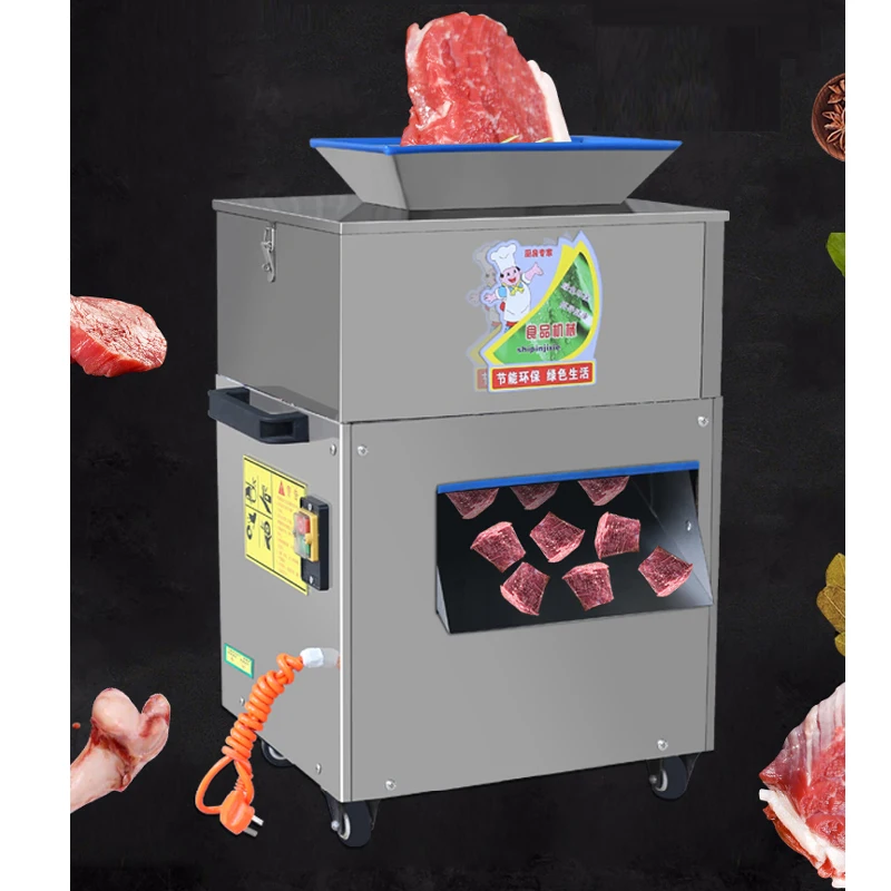 High Quality Automatic Poultry Meat Dicer beef Cutting Fish Shredding Machine Frozen Meat Slicer 1.5-3cm Chicken Cube Meat Cutte