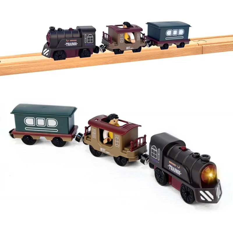 

Battery-PoweredTrain for WoodenRailwayTracks Battery Operated Train (Magnetic Connection) - Powerful Engine Train