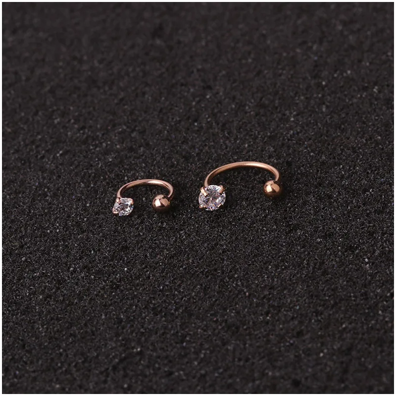 1PC Stainless Steel Little Huggies Hoop Earrings For Women Tiny Crystal Zirconia Pendant Cartilage Earrings Piercing Jewelry