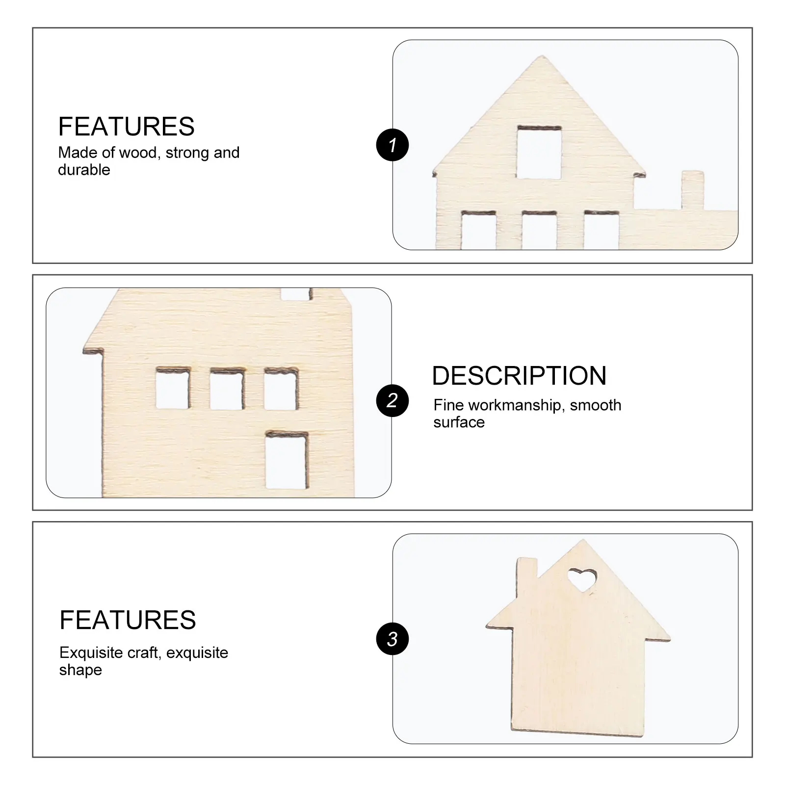 

100Pcs DIY Wooden Shape Unfinished Wood Pieces Blank Wood Chips for Kids Painting Graffiti Handmade Craft Decor