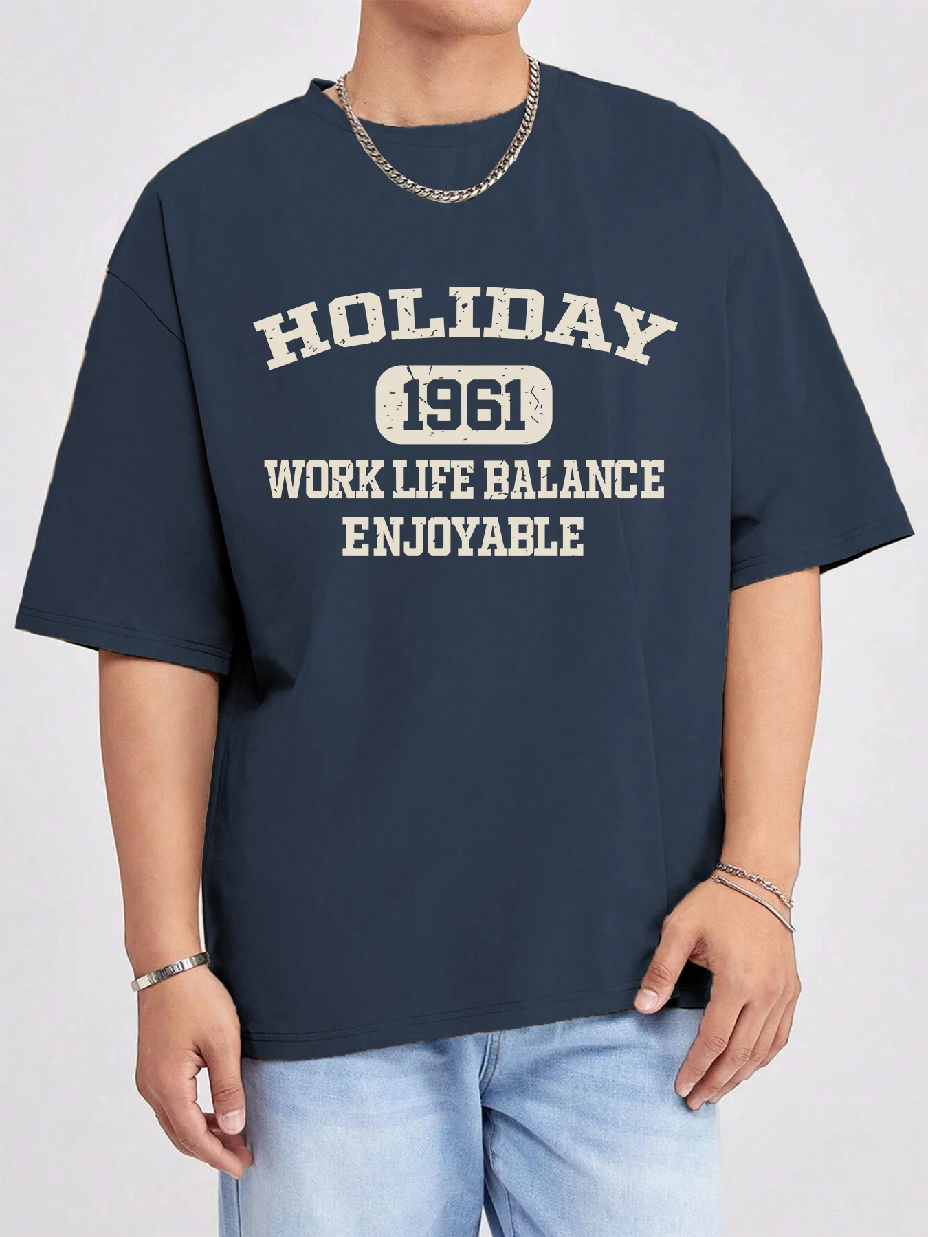 

Мужские футболки с принтом «Святковая работа, летняя футболка в стиле хип-хоп, повседневная универсальная одежда, модная свободная хлопковая спортивная одежда