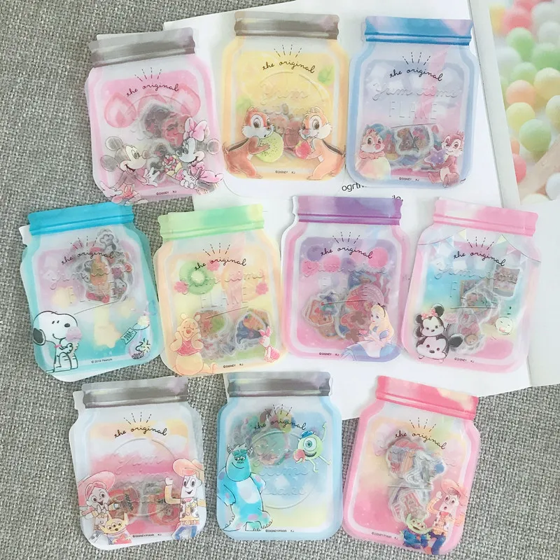 30pack/lot Disney Princess Mickey PVC Stickers Cartoon Snoopy Scrapbooking DIY Diary Decorative Sticker Album Stick Stationery