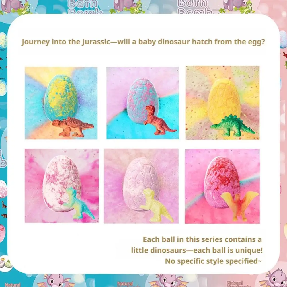 Naturally Handmade Bath Bomb Set 6pcs 120g Dinosaur Egg Design Children Bath Toys Baby Plant Health Safe Gentle Bathing Artifact - view 5