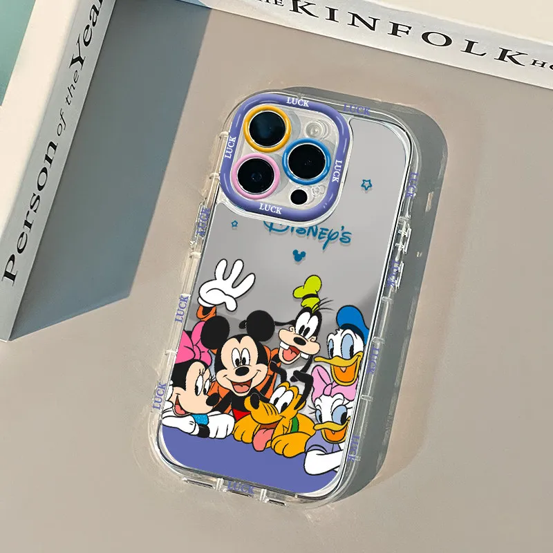 Capa de Celular Disney Mickey Retrô Família para iPhone 17 16 15 14 13 12 11 Pro Max X Xs XR Max 7 8 Plus SE Capa Macia à Prova de Choque