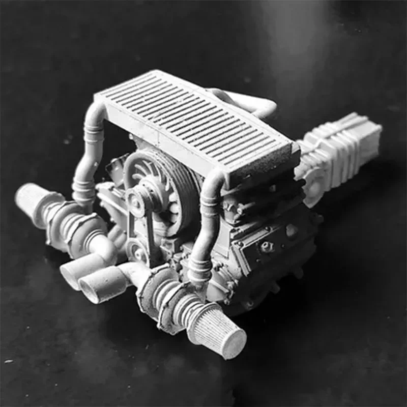 1/24 Engine Model with Turbine 3D Printed Resin Model Engine Ornament Toy Collection