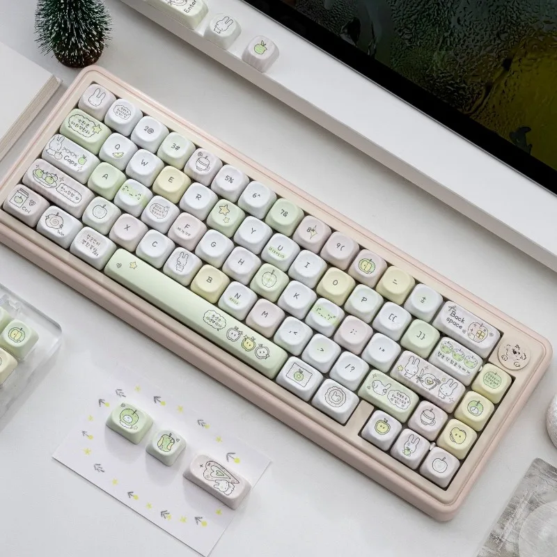 PBT high aesthetic five sided heat sublimation MOA compatible with mechanical keyboard cross axis