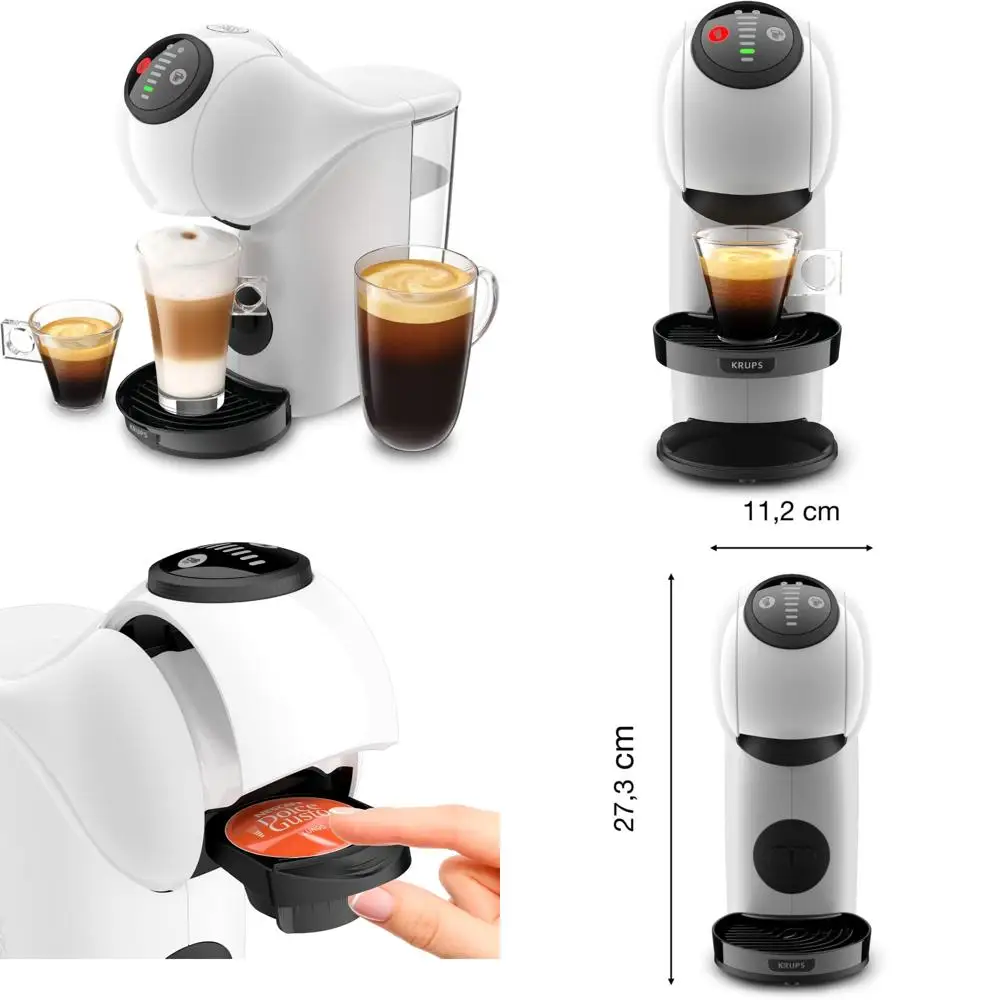Krups Genio S KP2431 Cafetera automática para bebidas espresso y cápsulas en blanco
