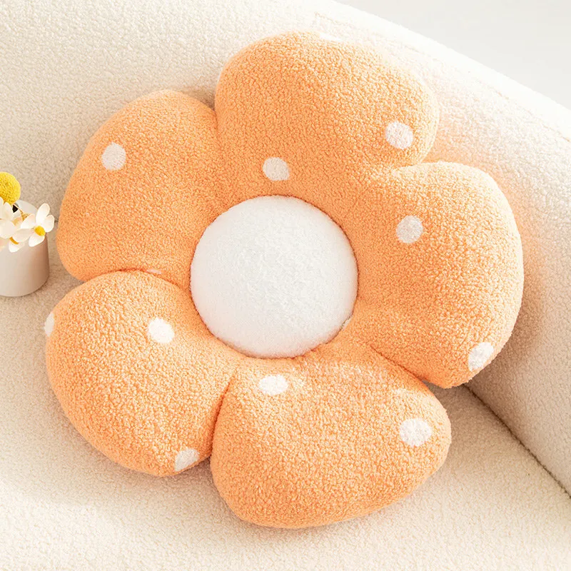

New Kawaii Colorful Flower Plush Pillow Cushion Soft Sunflower Plant Mat Stuffed Sofa Bed Sleeping Back Cushion Decor Gifts