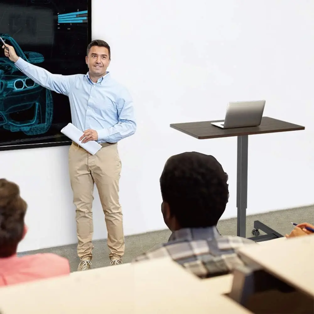 (UUX) مكتب كمبيوتر محمول محمول، ارتفاع قابل للتعديل لمحطة العمل الدائمة، طاولة قائمة مدمجة مع سطح كبير، UQ صغير #2