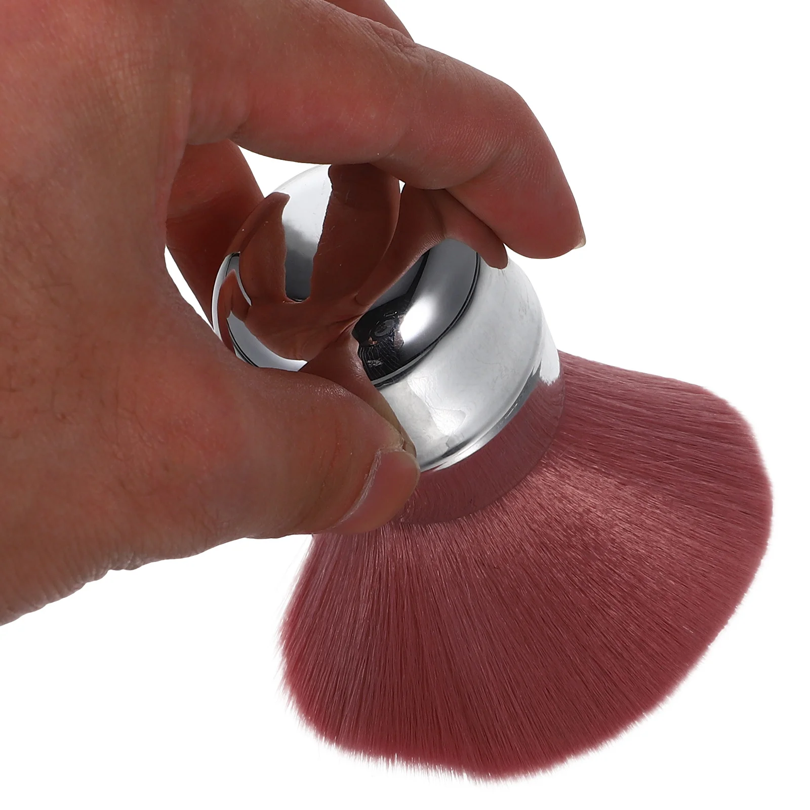 Tragbarer Puderpinsel mit Pilzkopf für Rouge, Bronzer, Textmarker, weiche synthetische Borsten, Schönheitswerkzeug in Reisegröße für das Gesicht