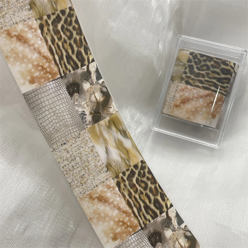 Feuilles d'ongles léopard 100cm, 1 pièce, papier de transfert de dentelle, autocollants floraux, enveloppes d'ongles à nœud papillon, décorations Vintage pour Nail Art