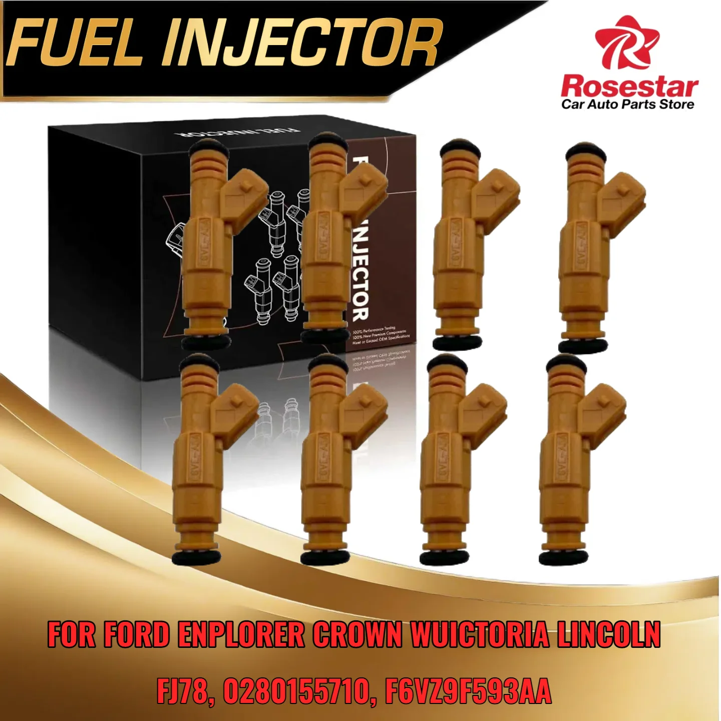 

8PCS Fuel Injector Set For Ford Lincoln Mercury FJ78 0280155710 Replacement for Engine Fuel Injector